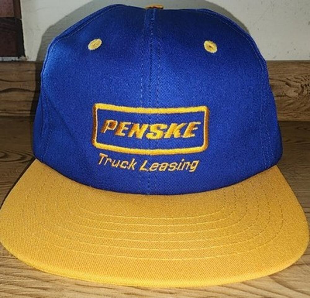 Penske Truck Leasing Snapback Hat Men's Adjustable Blue Yellow Gold Promo